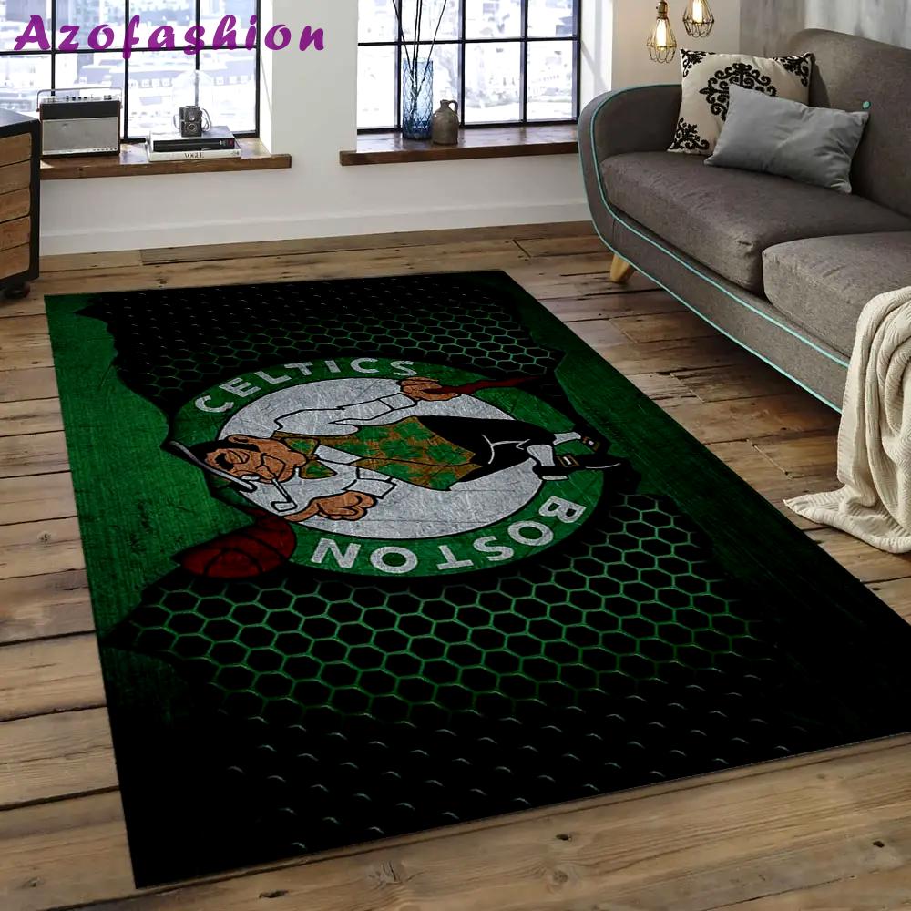 Nba boston celtics basketball legend team logo rectangle area bc26 Rectangle Rug