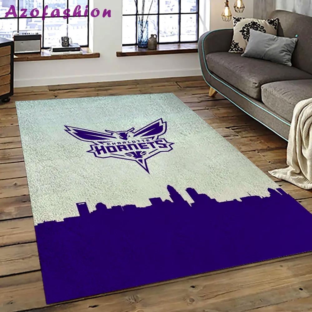 Nba charlotte hornets basketball team logo sport carpet area rug home decor best gift for friends ch75 Rectangle Rug