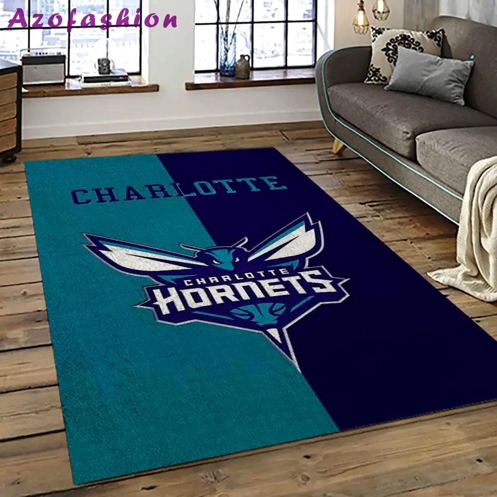 Nba charlotte hornets basketball team logo sport carpet area rug home decor best gift for friends ch78 Rectangle Rug