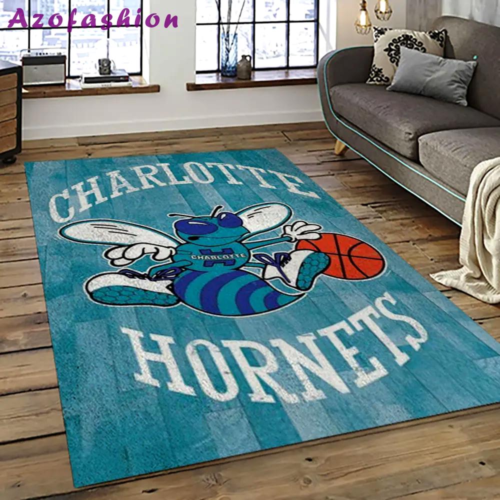 Nba charlotte hornets basketball team logo sport carpet area rug home decor best gift for friends ch84 Rectangle Rug