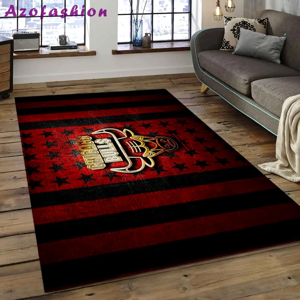 Nba chicago bulls basketball legend team logo rectangle area cb23 Rectangle Rug
