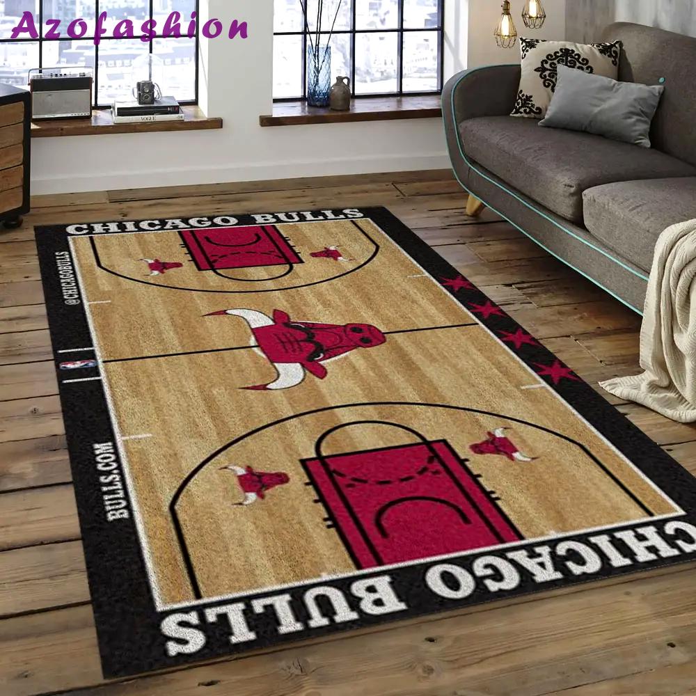 Nba chicago bulls basketball legend team logo rectangle area cb47 Rectangle Rug