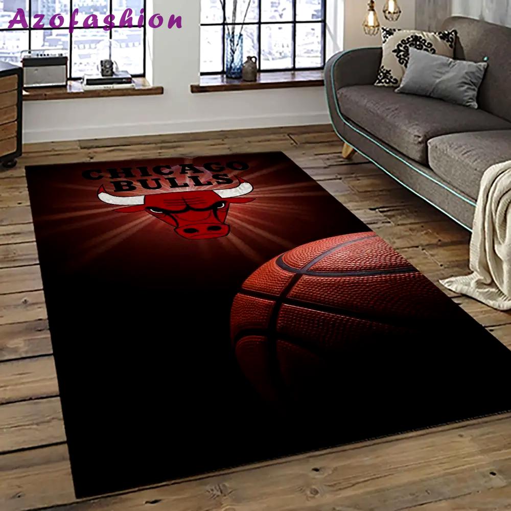 Nba chicago bulls basketball team logo sport carpet area rug home decor best gift for friends cb56 Rectangle Rug