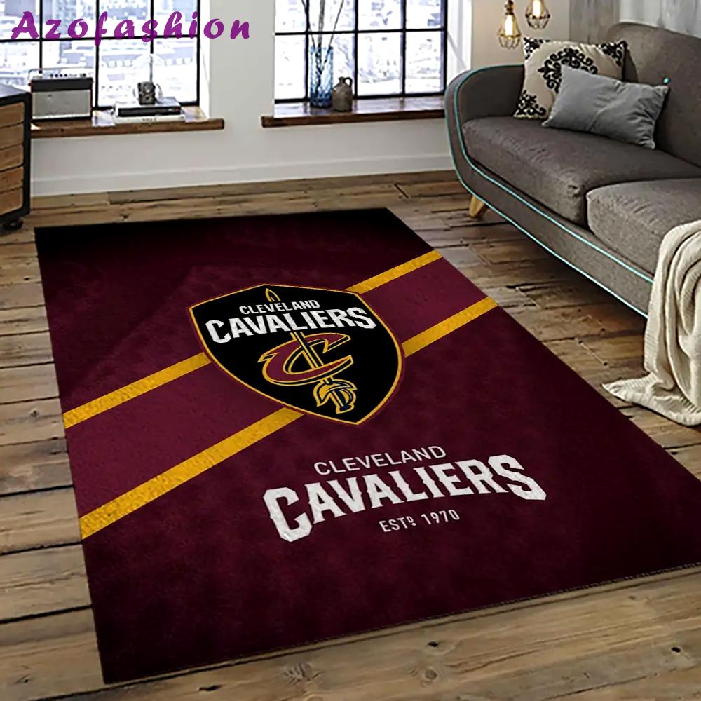 Nba cleveland cavaliers basketball team logo sport carpet rectangle area rug for living room cca7 Rectangle Rug