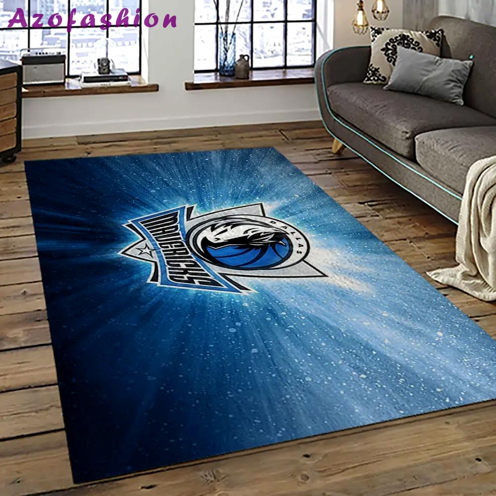 Nba dallas mavericks basketball team logo sport carpet rectangle area rug for living room dmr19 Rectangle Rug