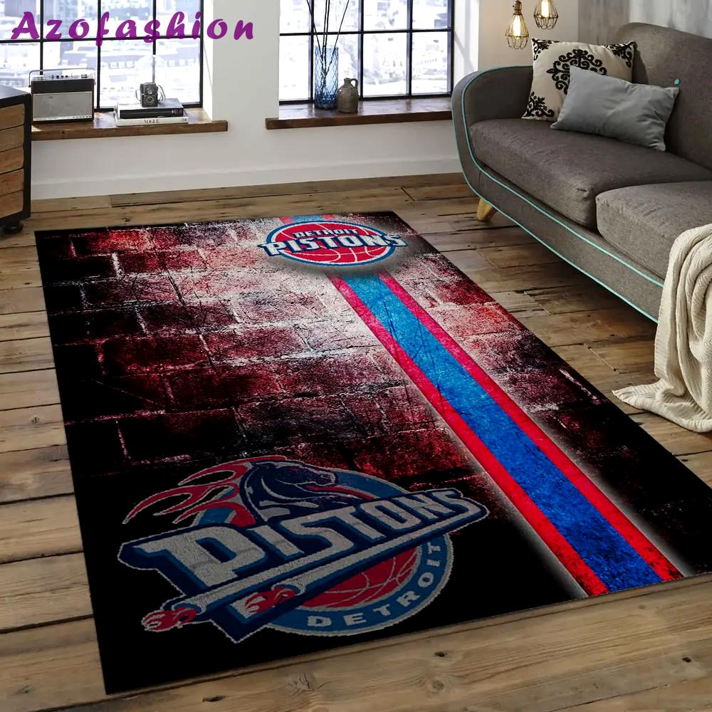Nba detroit pistons basketball legend team logo rectangle area dp12 Rectangle Rug