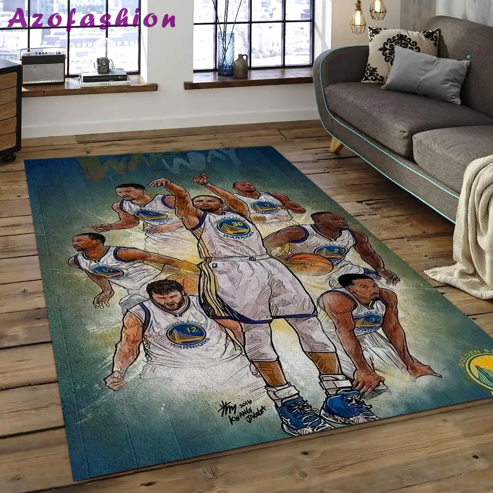 Nba golden state warriors basketball legend team logo rectangle area gsw51 Rectangle Rug