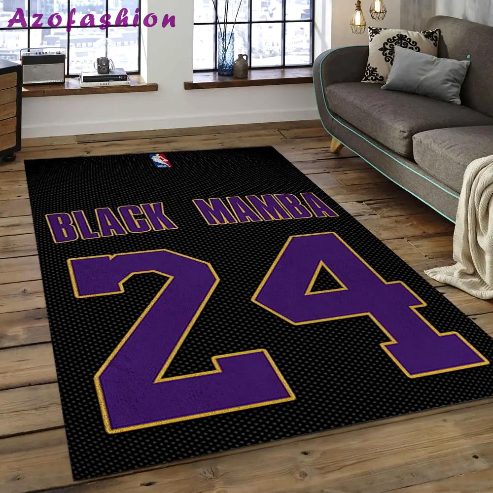 Nba los angeles lakers basketball legend team logo rectangle area lal16 Rectangle Rug