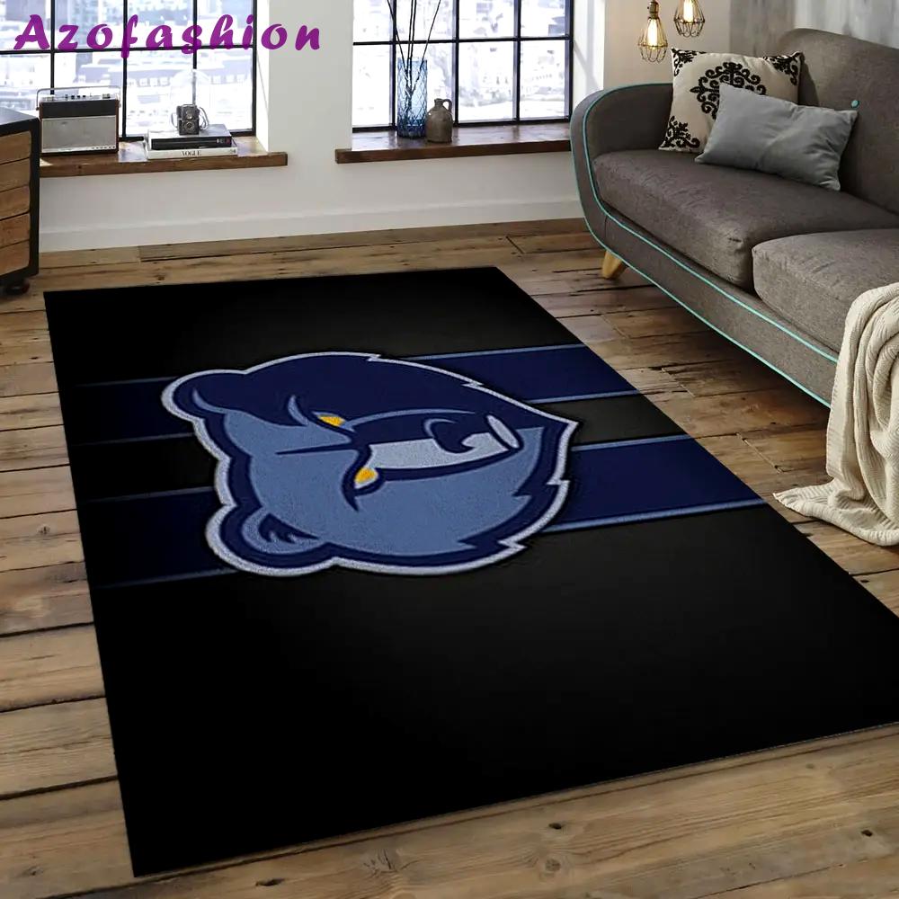 Nba memphis grizzlies basketball legend team logo rectangle area mg08 Rectangle Rug
