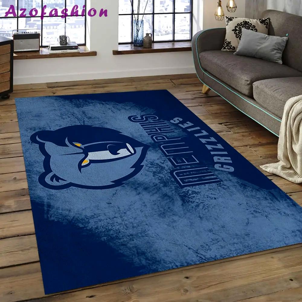 Nba memphis grizzlies basketball legend team logo rectangle area mg16 Rectangle Rug