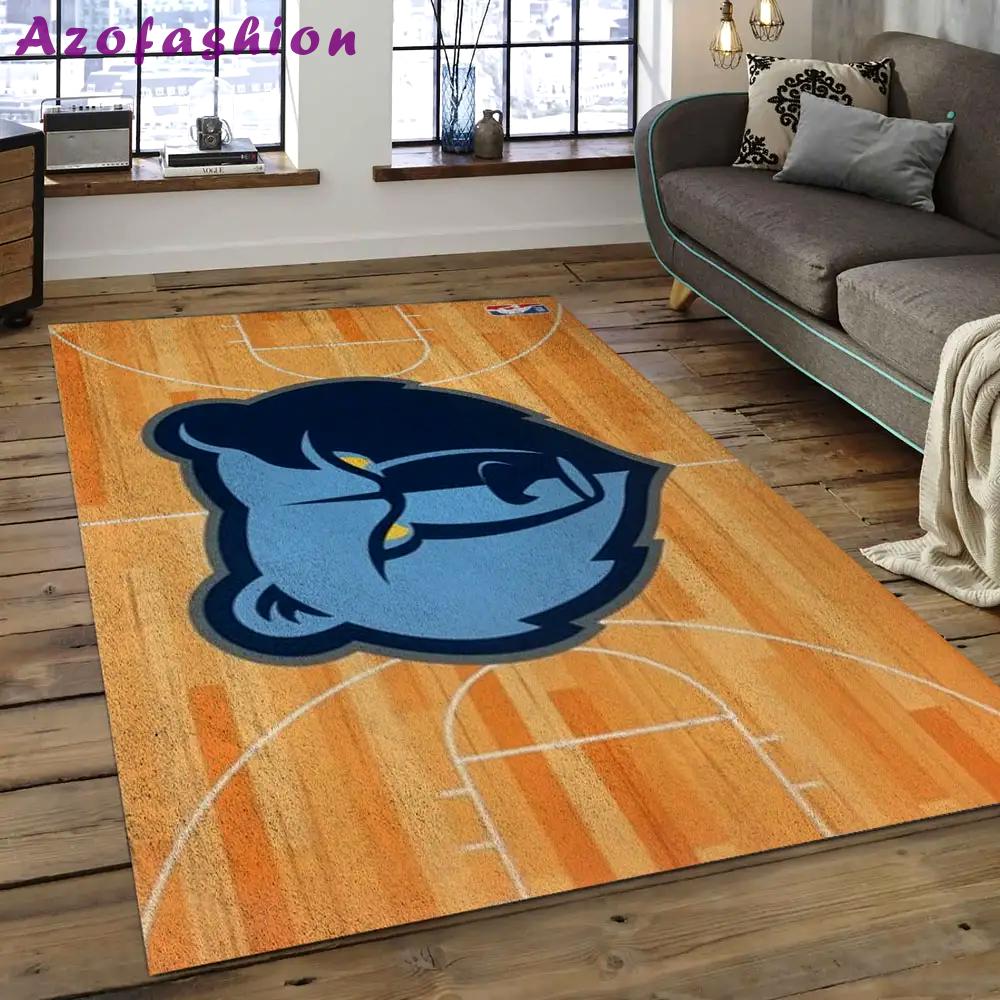 Nba memphis grizzlies basketball legend team logo rectangle area mg26 Rectangle Rug