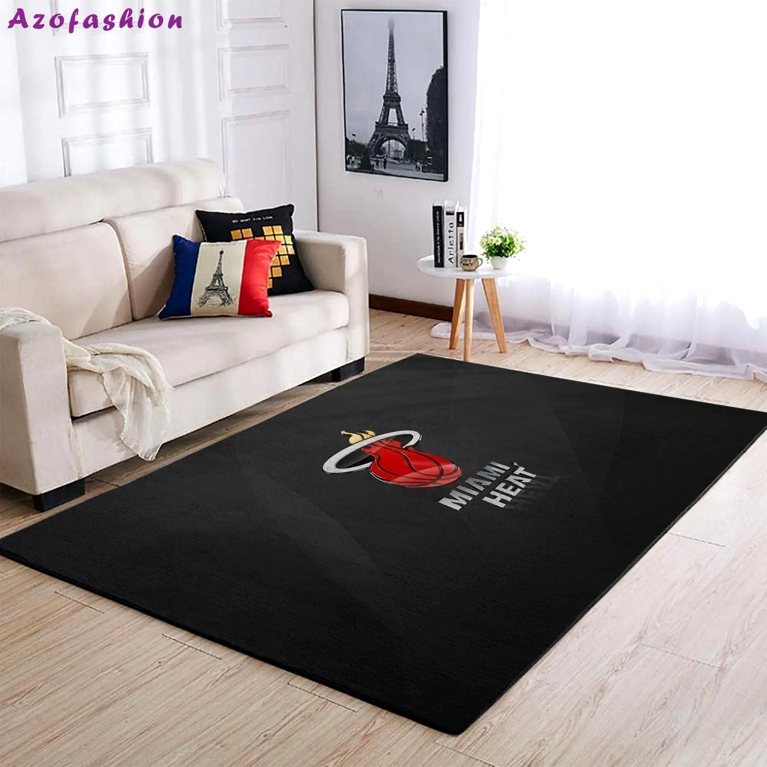 Nba miami heat basketball area rug living room rug team logo carpet v1793 Rectangle Rug