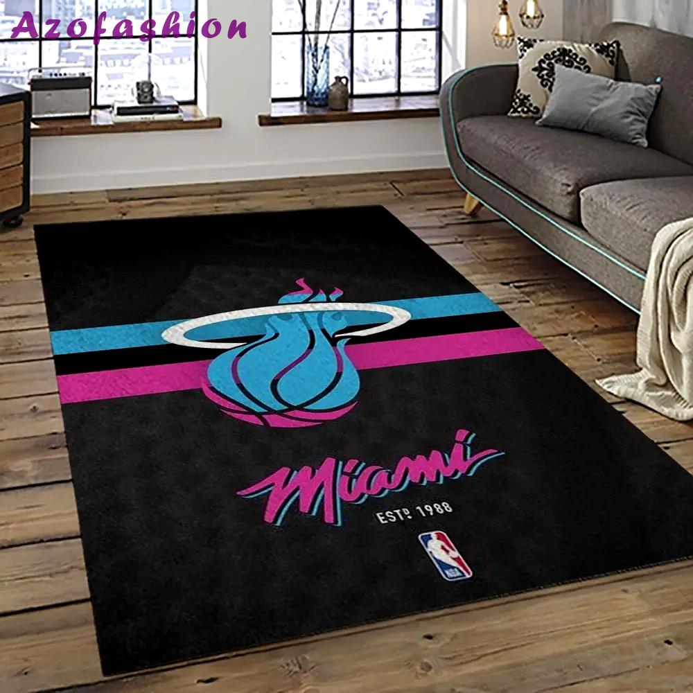 Nba miami heat basketball team logo sport carpet area rug home decor best gift for friends mh64 Rectangle Rug