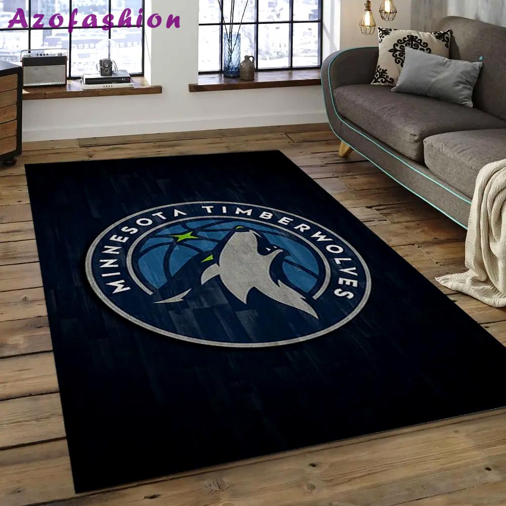 Nba minnesota timberwolves basketball legend team logo rectangle area mt11 Rectangle Rug
