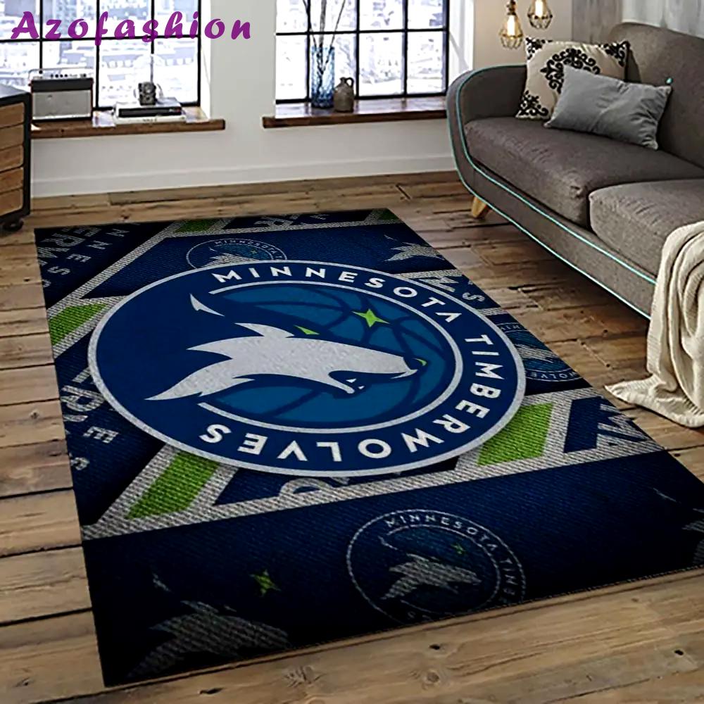 Nba minnesota timberwolves basketball team logo sport carpet area rug home decor best gift for friends mt58 Rectangle Rug