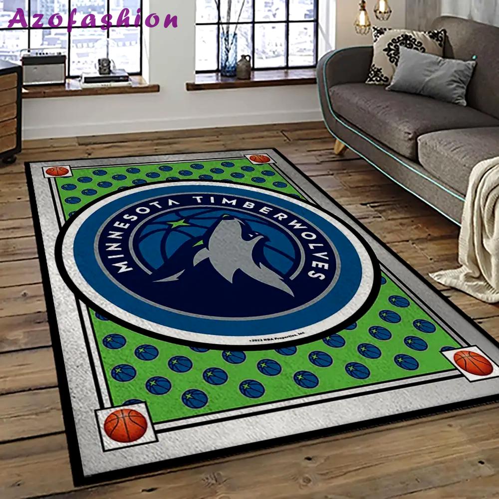 Nba minnesota timberwolves basketball team logo sport carpet area rug home decor best gift for friends mt69 Rectangle Rug