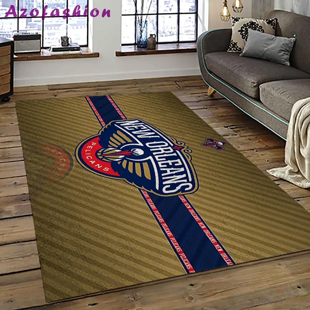 Nba new orleans pelicans basketball team logo sport carpet rectangle area rug for living room nop19 Rectangle Rug