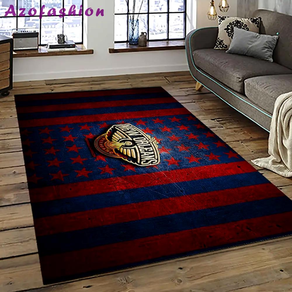 Nba new orleans pelicans basketball team logo sport carpet rectangle area rug for living room nop41 Rectangle Rug