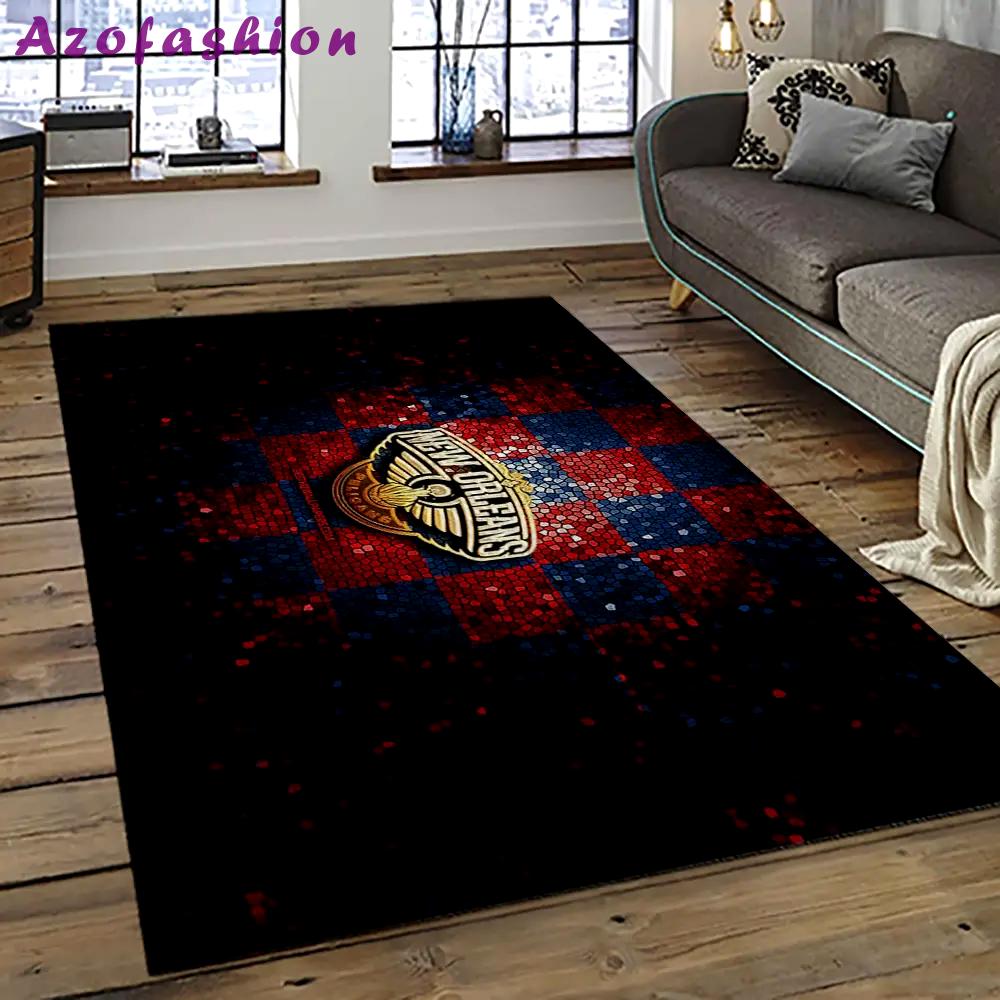 Nba new orleans pelicans basketball team logo sport carpet rectangle area rug for living room nop43 Rectangle Rug