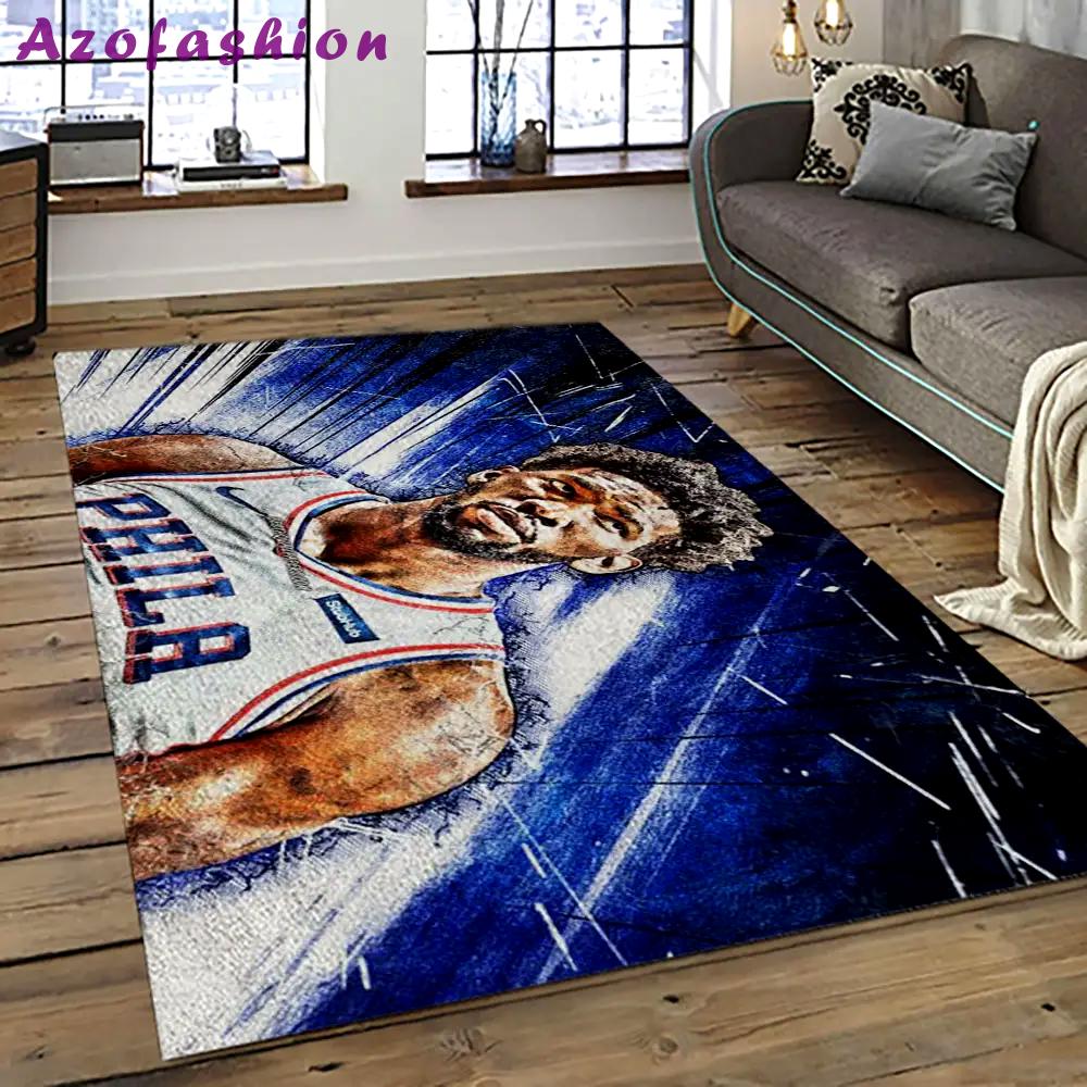 Nba philadelphia 76ers basketball team logo sport carpet area rug home decor best gift for friends p7649 Rectangle Rug