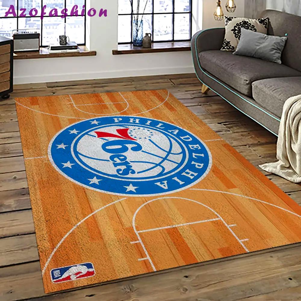 Nba philadelphia 76ers basketball team logo sport carpet area rug home decor best gift for friends p7669 Rectangle Rug