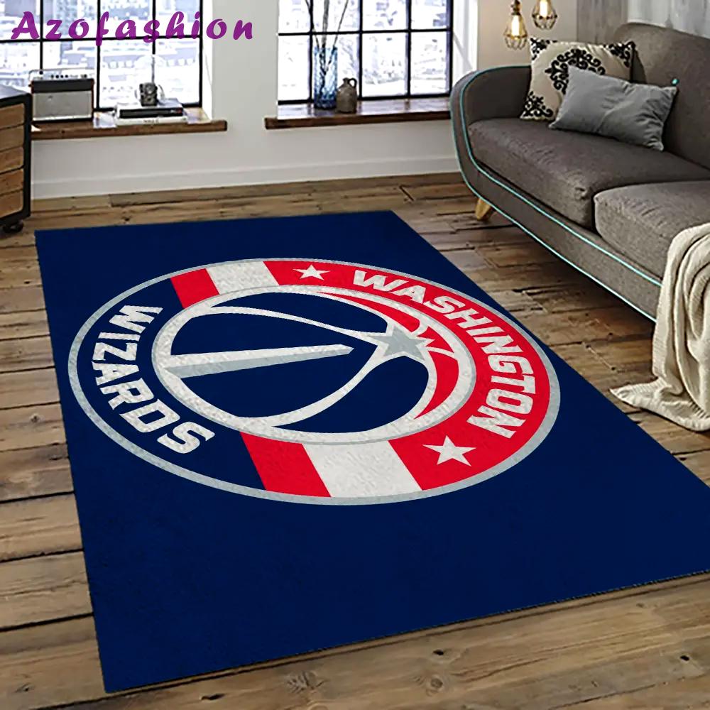 Nba washington wizards basketball team logo sport carpet rectangle area rug for living room wsw12 Rectangle Rug