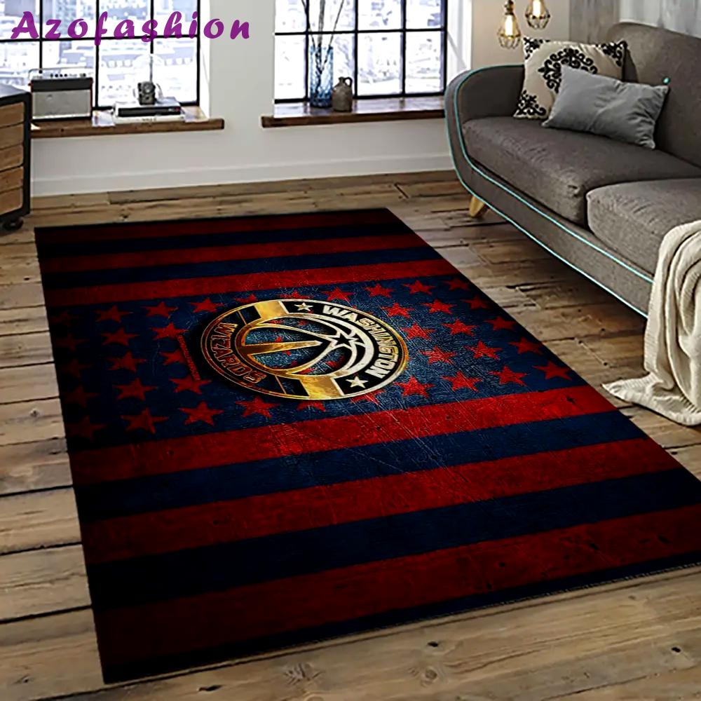 Nba washington wizards basketball team logo sport carpet rectangle area rug for living room wsw24 Rectangle Rug