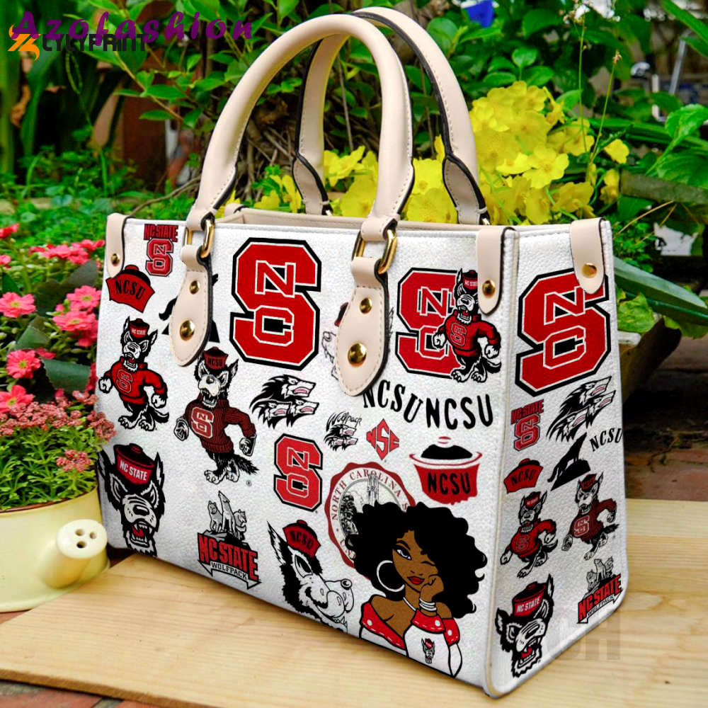 Nc state wolfpack leather handbag gift for women 4501 Women Leather Hand Bag