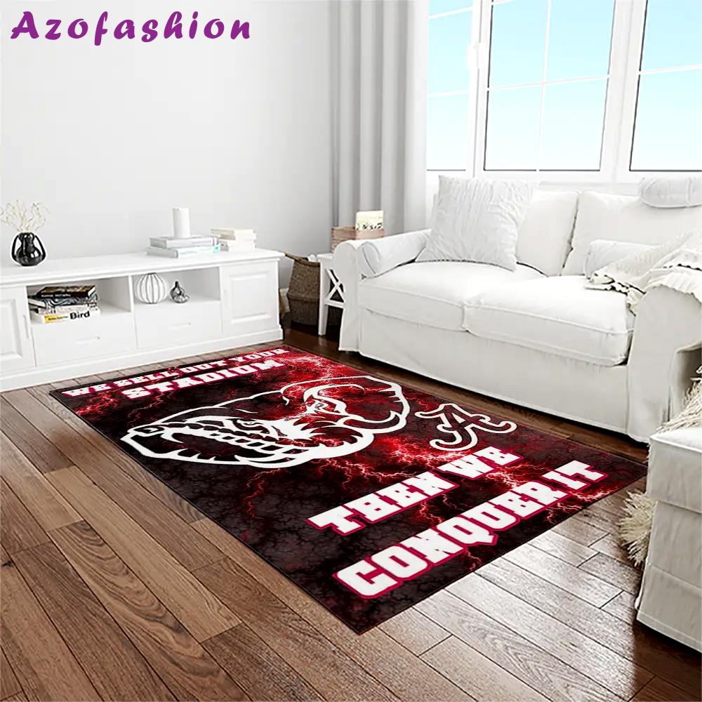 Ncaa alabama crimson tide college sport basketball and foolball team logo rectangle area rug act40 Rectangle Rug