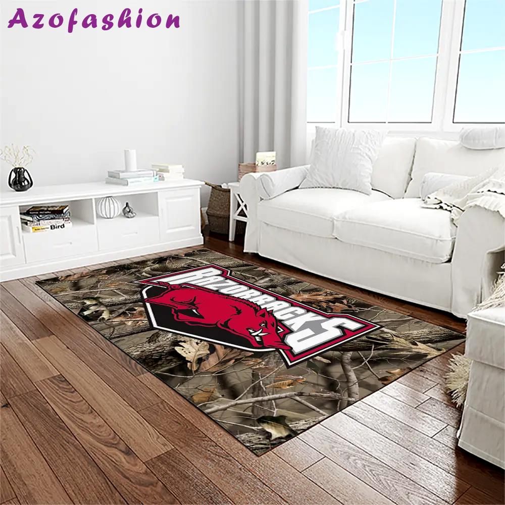 Ncaa arkansas razorbacks college sport basketball and foolball team logo rectangle area rug ar13 Rectangle Rug