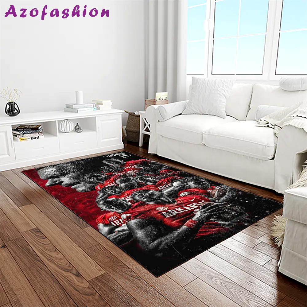 Ncaa arkansas razorbacks college sport basketball and foolball team logo rectangle area rug ar22 Rectangle Rug