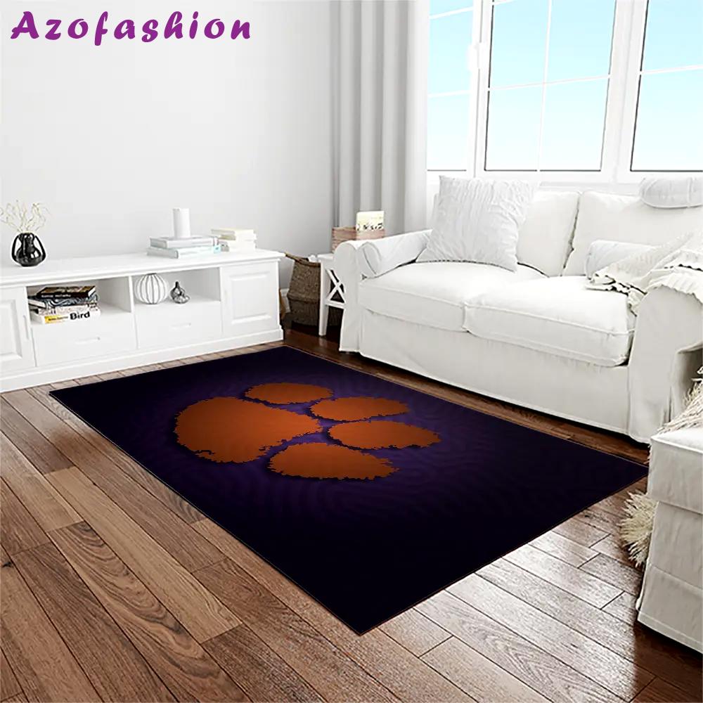 Ncaa clemson tigers college sport basketball and foolball team logo rectangle area rug ct22 Rectangle Rug