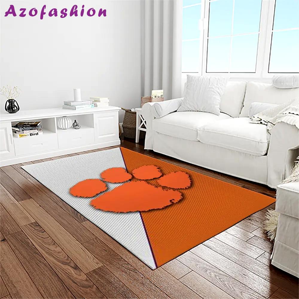 Ncaa clemson tigers college sport basketball and foolball team logo rectangle area rug ct29 Rectangle Rug