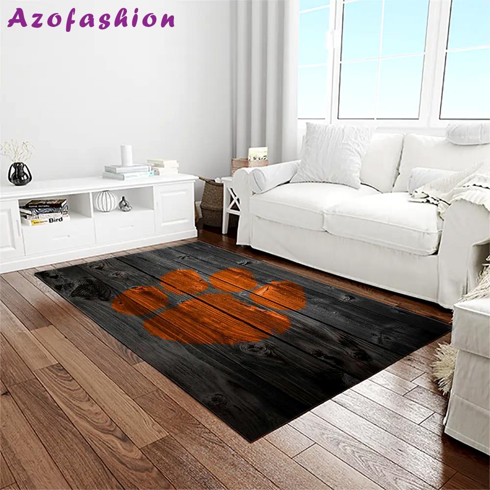 Ncaa clemson tigers college sport basketball and foolball team logo rectangle area rug ct56 Rectangle Rug