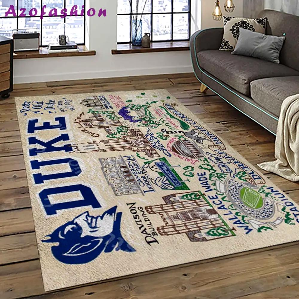 Ncaa duke blue devils football team logo sport carpet area rug home decor best gift for friends dkbd21 Rectangle Rug