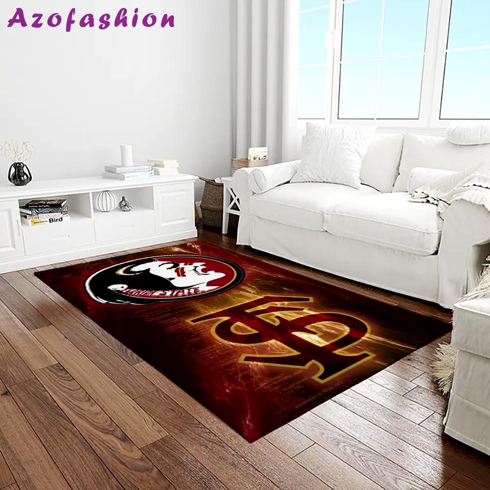Ncaa florida state seminoles sport basketball and foolball team logo rectangle area rug fss21 Rectangle Rug
