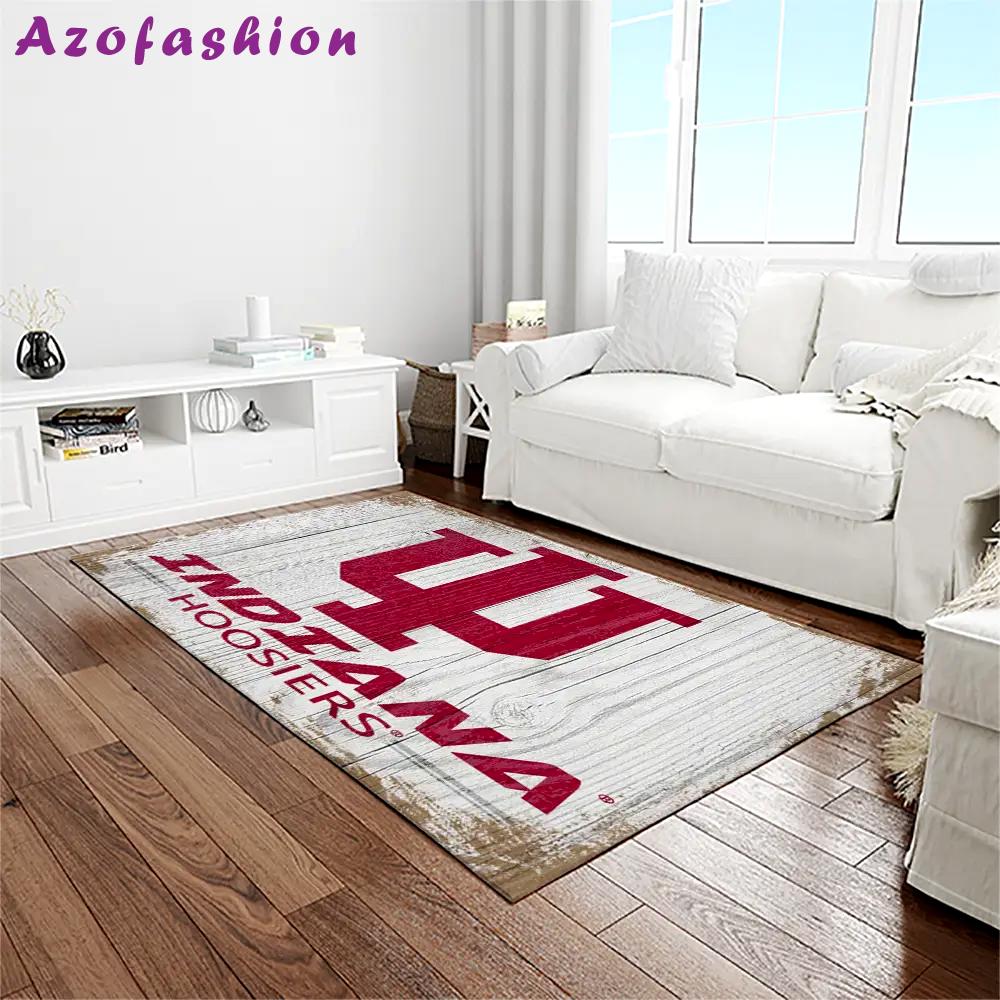 Ncaa indiana hoosiers college sport basketball and foolball team logo rectangle area rug ihs21 Rectangle Rug