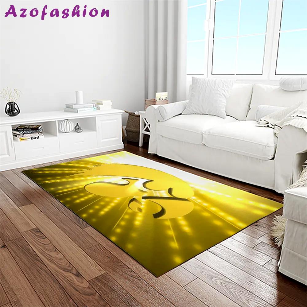 Ncaa iowa hawkeyes college sport basketball and foolball team logo rectangle area rug iwh45 Rectangle Rug