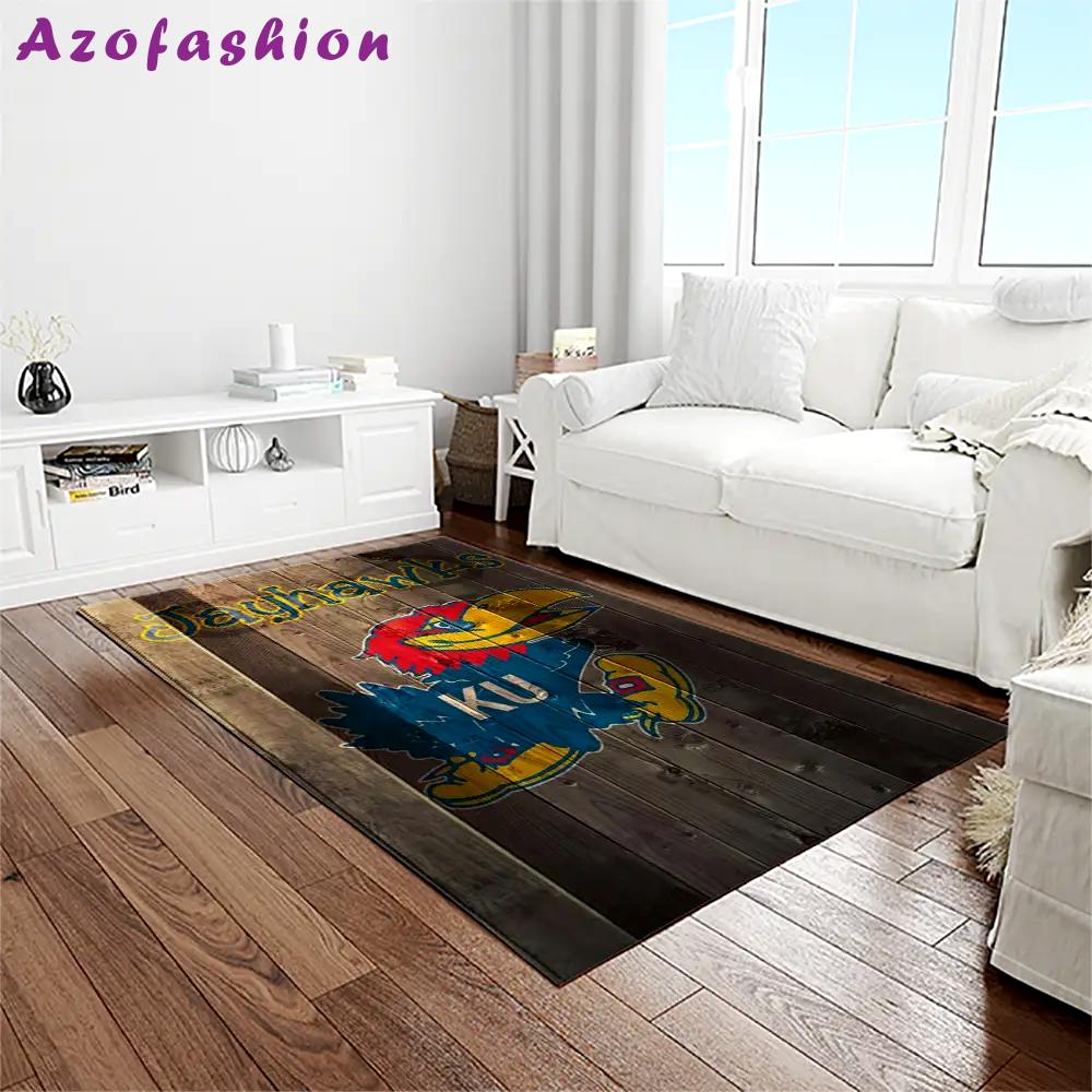 Ncaa kansas jayhawks basketball team logo rectangle area rug kj19 Rectangle Rug