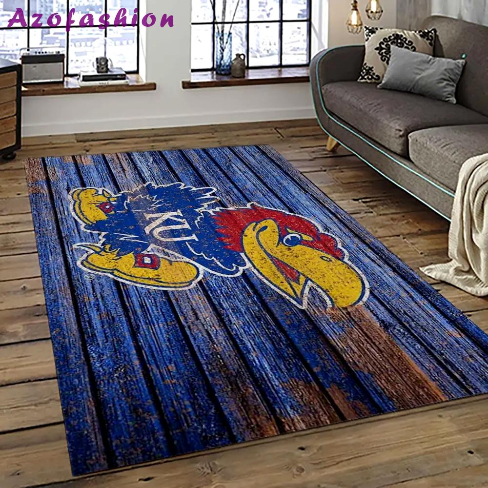 Ncaa kansas jayhawks football team logo sport carpet area rug home decor best gift for friends ksjk22 Rectangle Rug