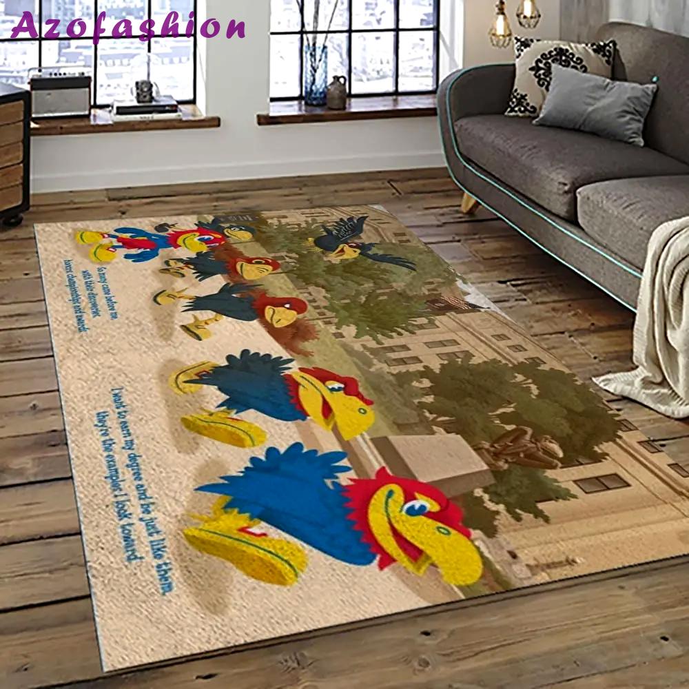 Ncaa kansas jayhawks football team logo sport carpet area rug home decor best gift for friends ksjk3 Rectangle Rug