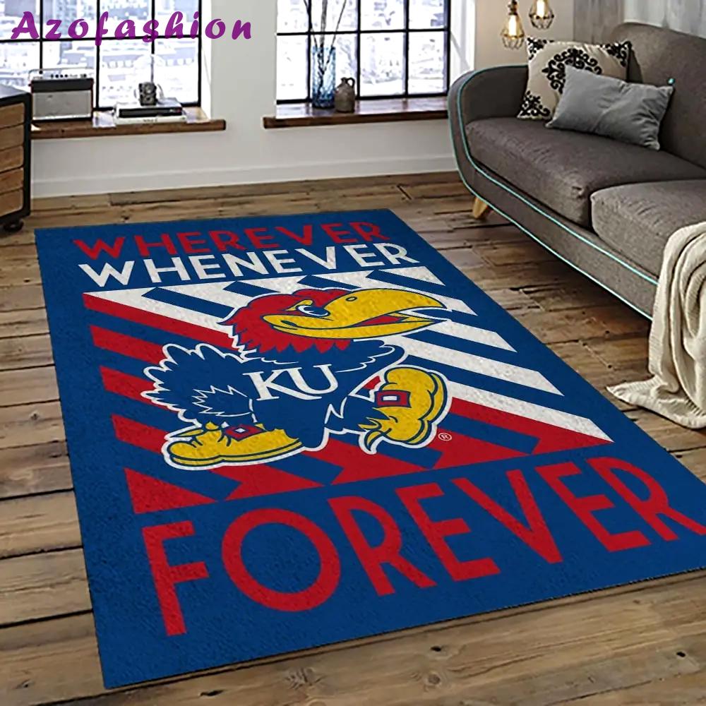 Ncaa kansas jayhawks football team logo sport carpet area rug home decor best gift for friends ksjk5 Rectangle Rug