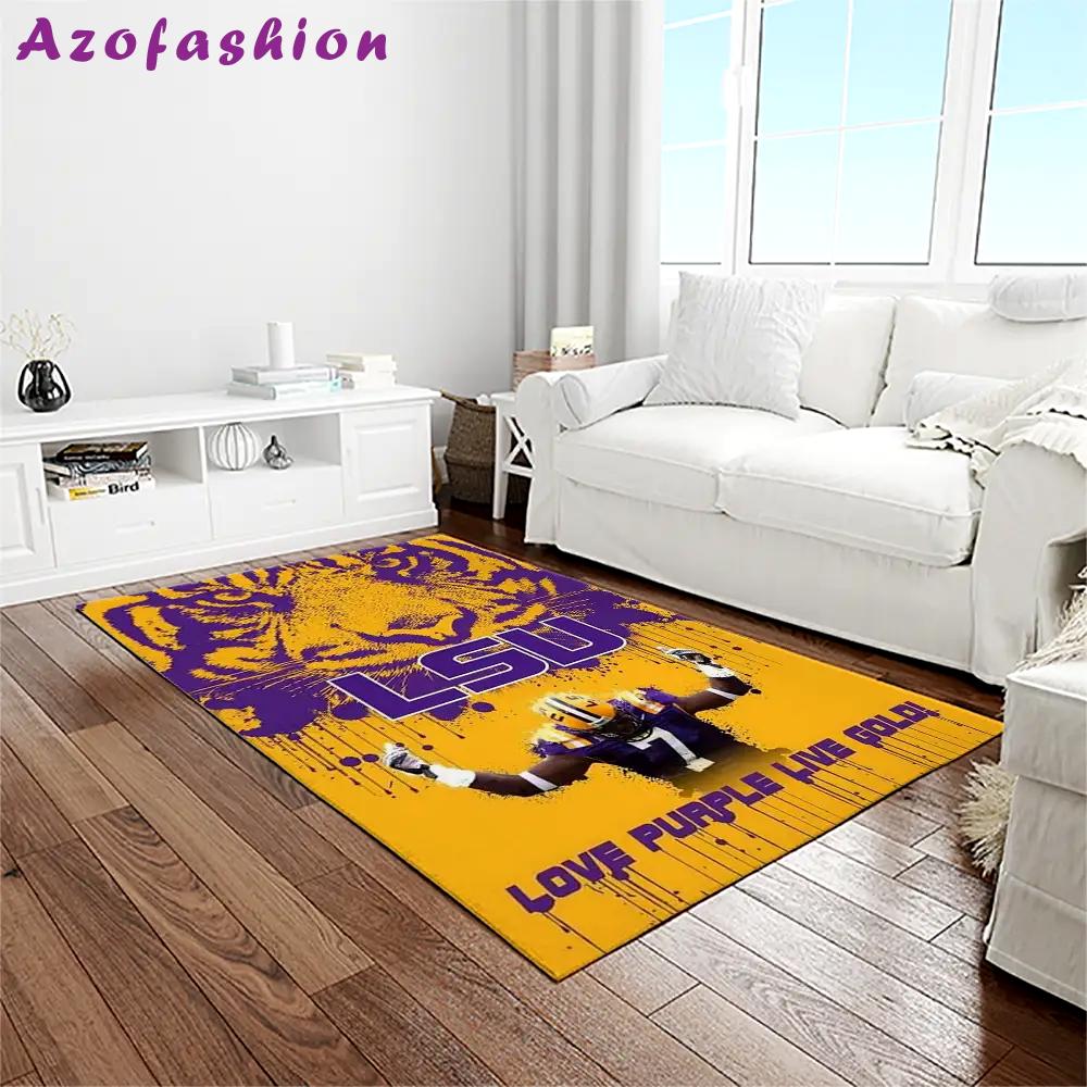 Ncaa louisiana state university college sport basketball and foolball team logo rectangle area rug lsu33 Rectangle Rug