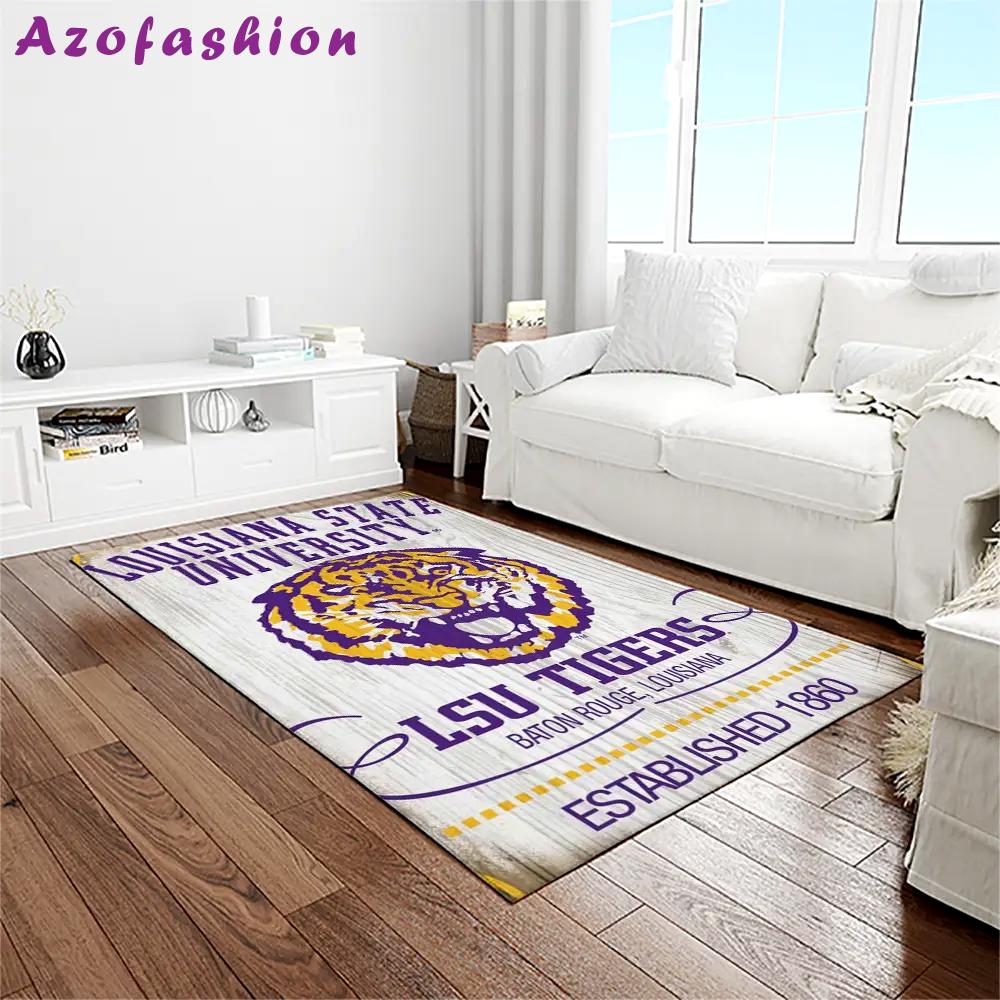 Ncaa louisiana state university college sport basketball and foolball team logo rectangle area rug lsu56 Rectangle Rug
