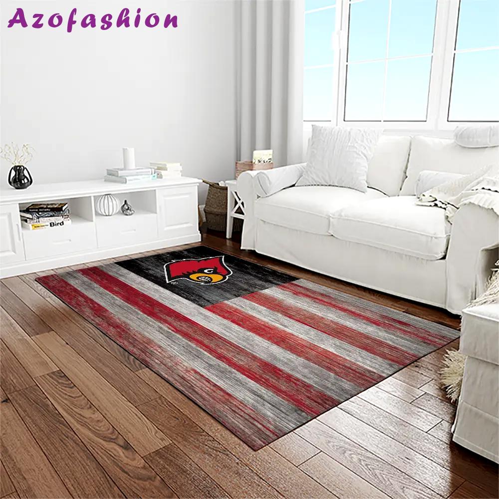 Ncaa louisville cardinals college sport basketball and foolball team logo rectangle area rug lics76 Rectangle Rug