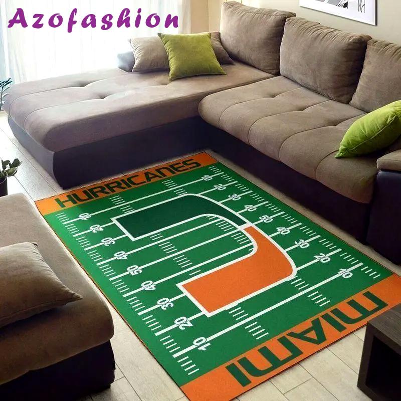 Ncaa miami (fl) hurricanes carpet living room rug rectangle carpet v11080 Rectangle Rug