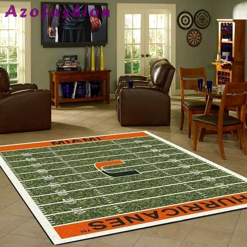 Ncaa miami (fl) hurricanes living room rug rectangle carpet v11079 1 Rectangle Rug