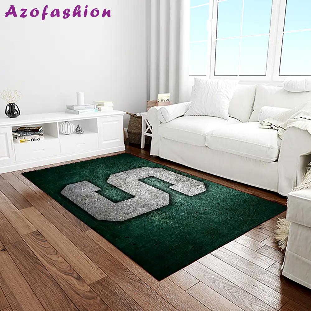 Ncaa michigan state spartans college sport basketball and foolball team logo rectangle area rug mss02 Rectangle Rug