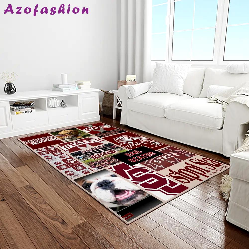 Ncaa mississippi state bulldogs college sport basketball and foolball team logo rectangle area rug msb36 Rectangle Rug