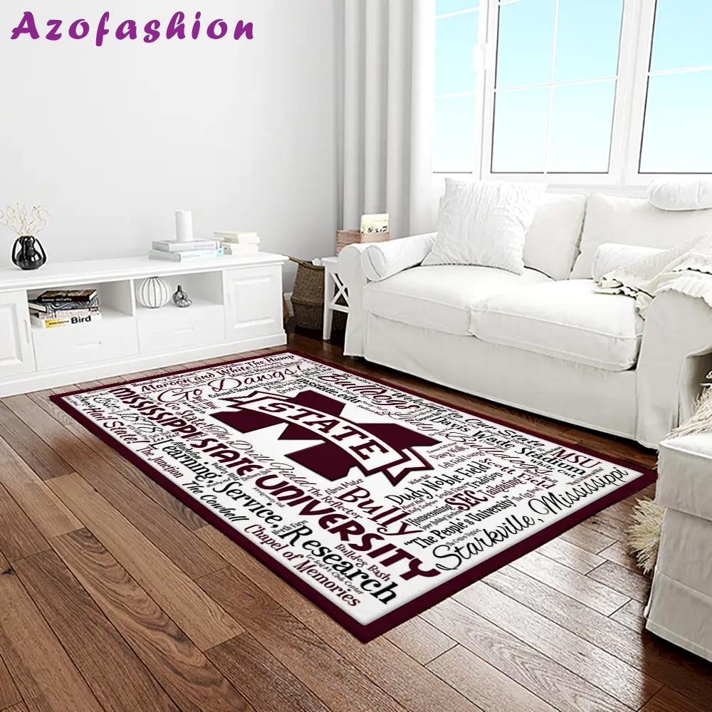 Ncaa mississippi state bulldogs college sport basketball and foolball team logo rectangle area rug msb65 Rectangle Rug